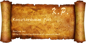 Kesztenbaum Pál névjegykártya